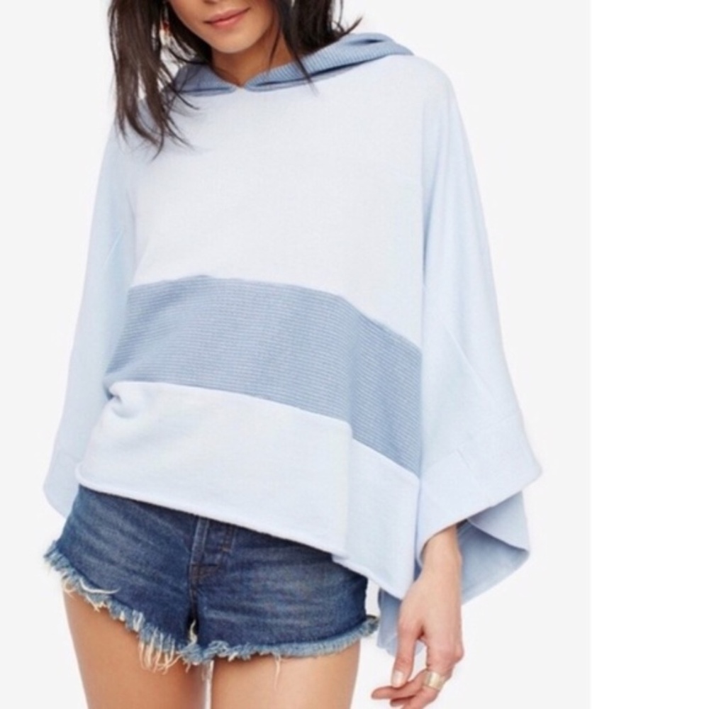 Free People Blue Pancho